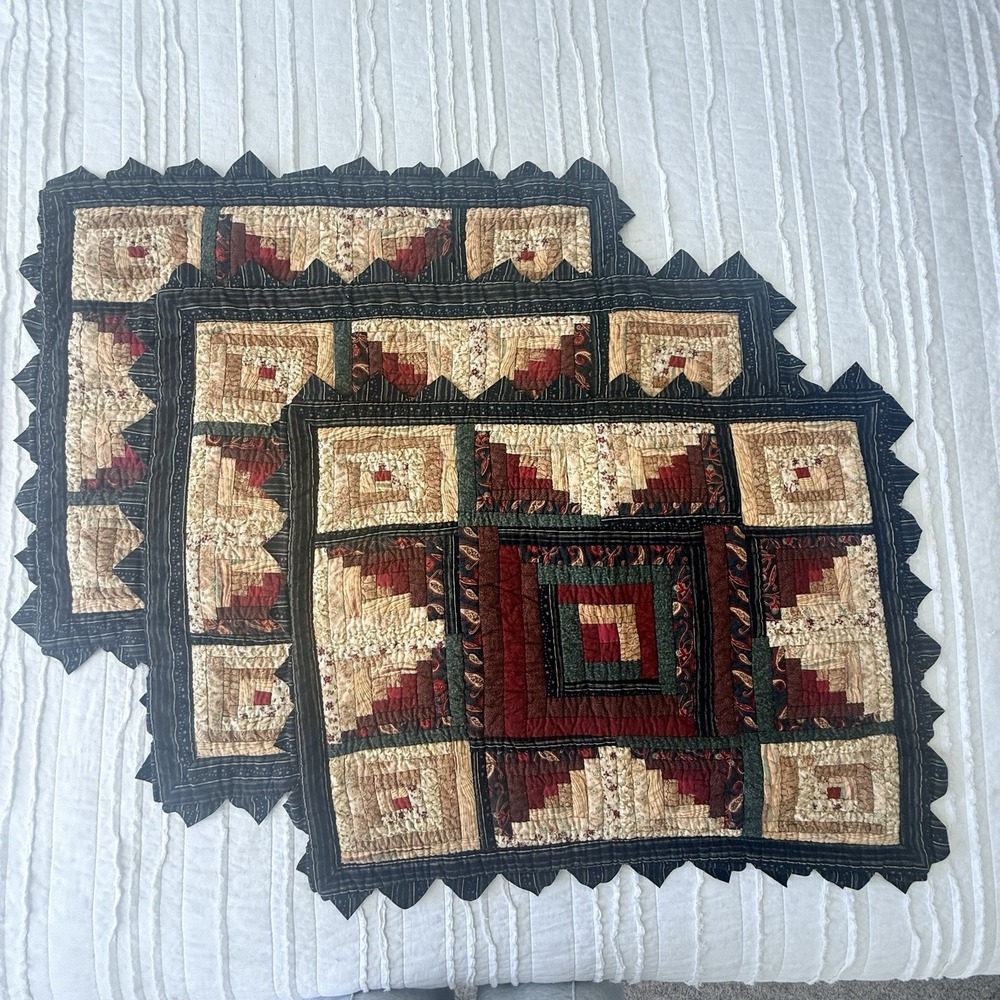 3 Donna Sharp Quilted Pillow Shams Quido Lincoln‎ Star Sham 25x29" Cabin Rustic